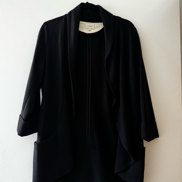 Aritzia Wilfred Black Draped Open Front Jacket / Blazer - Picture 2 of 6